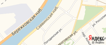Большой Саввинский переулок на Яндекс карте