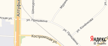 улица Пришвина на Яндекс карте